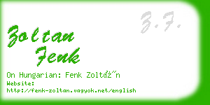 zoltan fenk business card